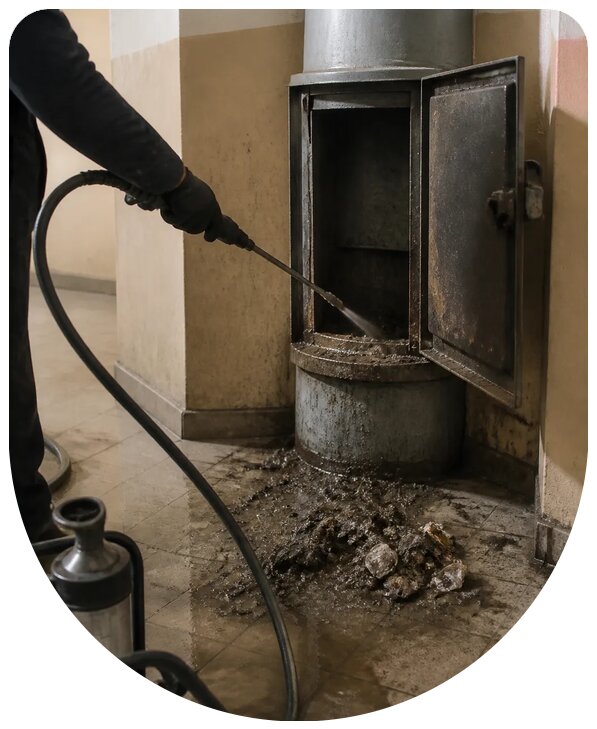Профессиональная санитарная очистка мусоропровода в Ейске